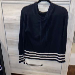 Knit long sleeve top with hood